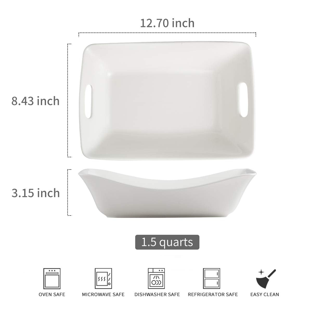YHOSSEUN ceramic bowl 1.5 quarts ideal for salads and sides.