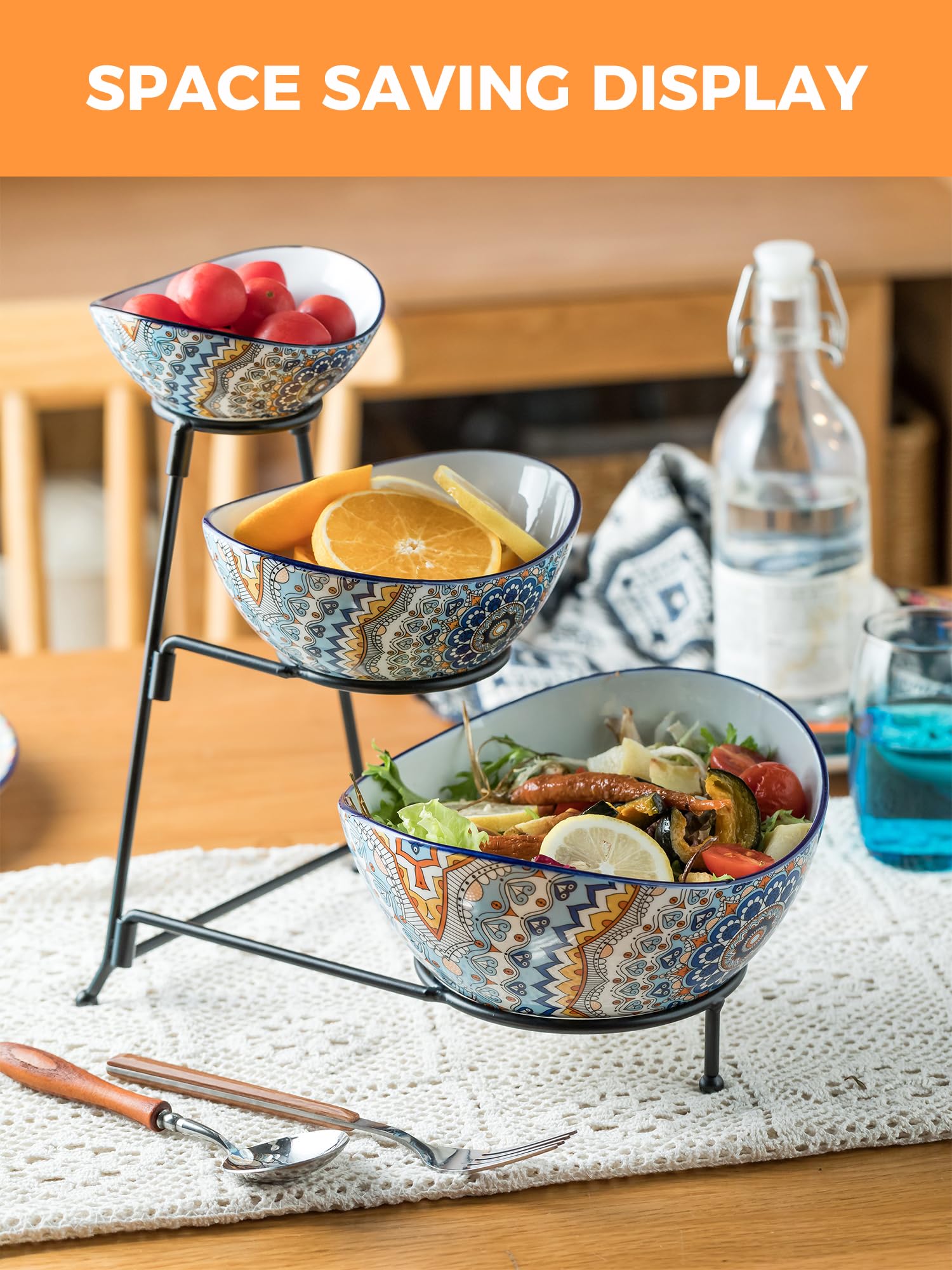 YHOSSEUN collapsible stand provides stable, accessible serving.