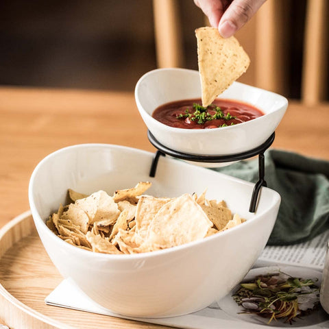 YHOSSEUN dip and snack sections ceramic bowl simplifies self service