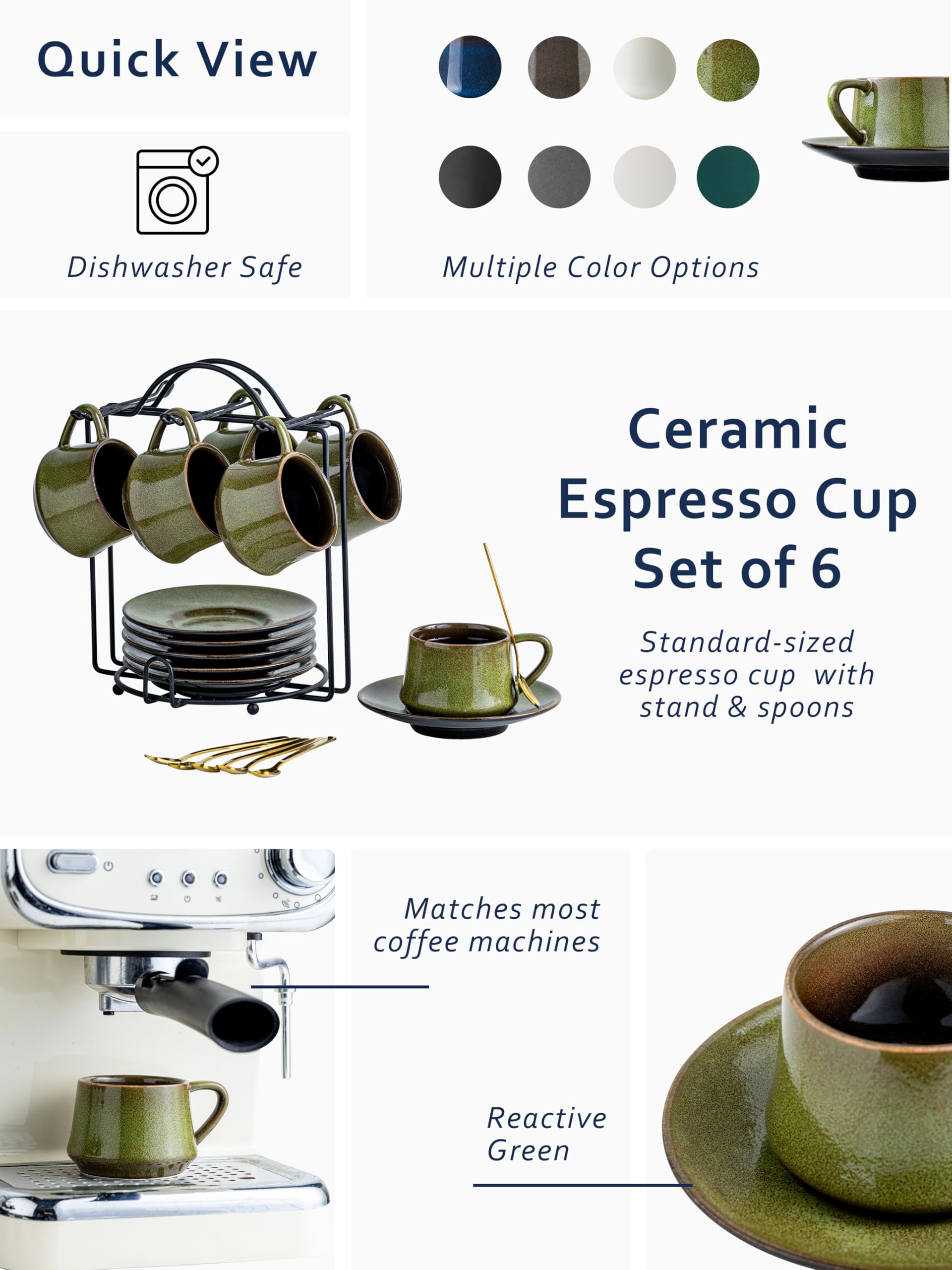 YHOSSEUN espresso cups with saucers, elegant daily tableware