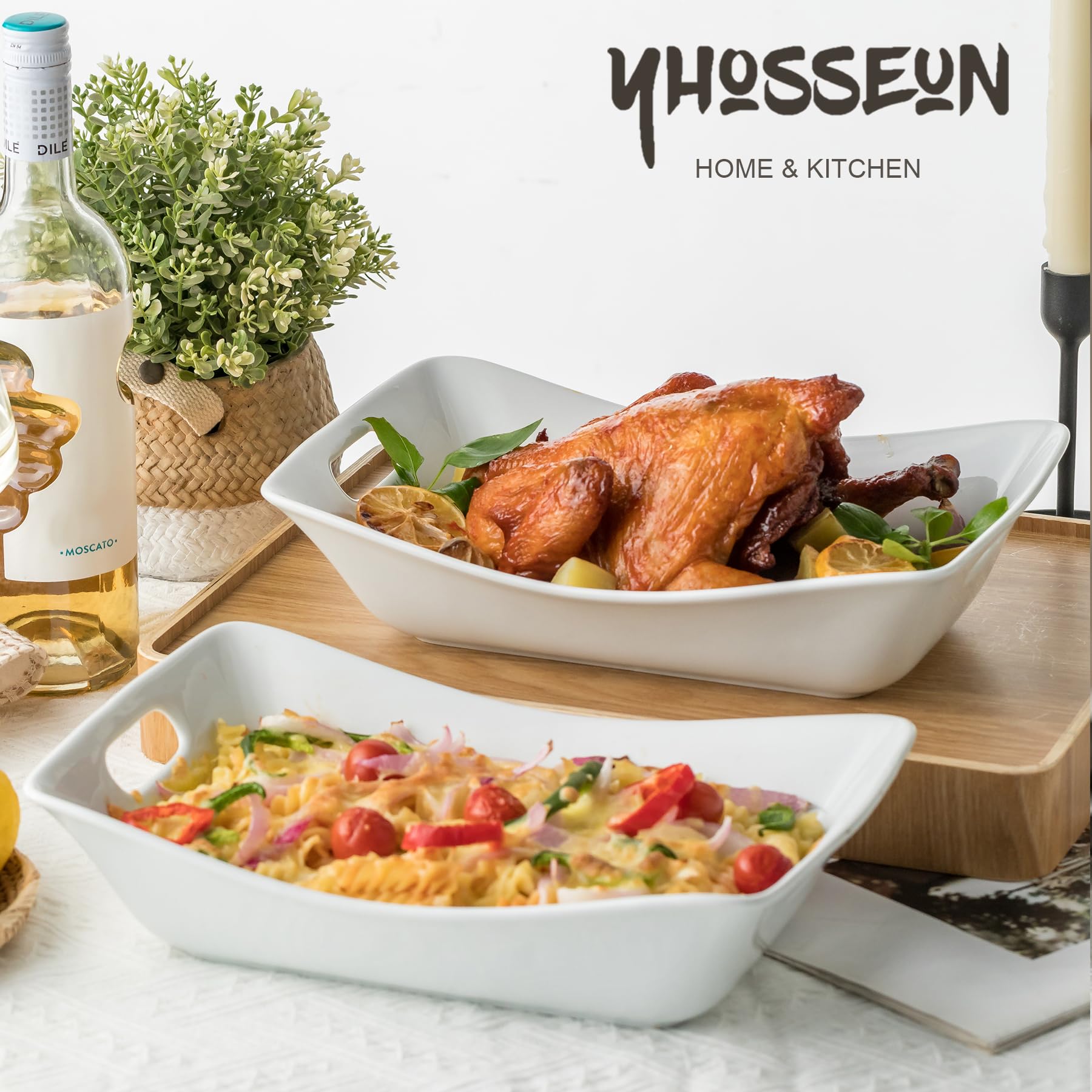 YHOSSEUN serving dishes for entertaining add a clean, modern touch.