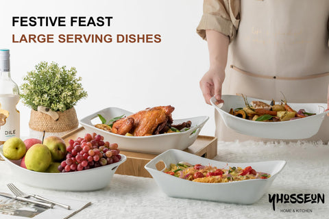 YHOSSEUN elegant white bowls frame gourmet presentations.
