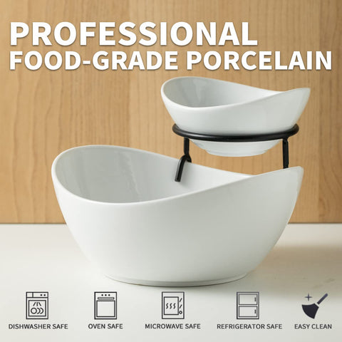 YHOSSEUN tiered porcelain serving stand ideal for indoor or outdoor entertaining