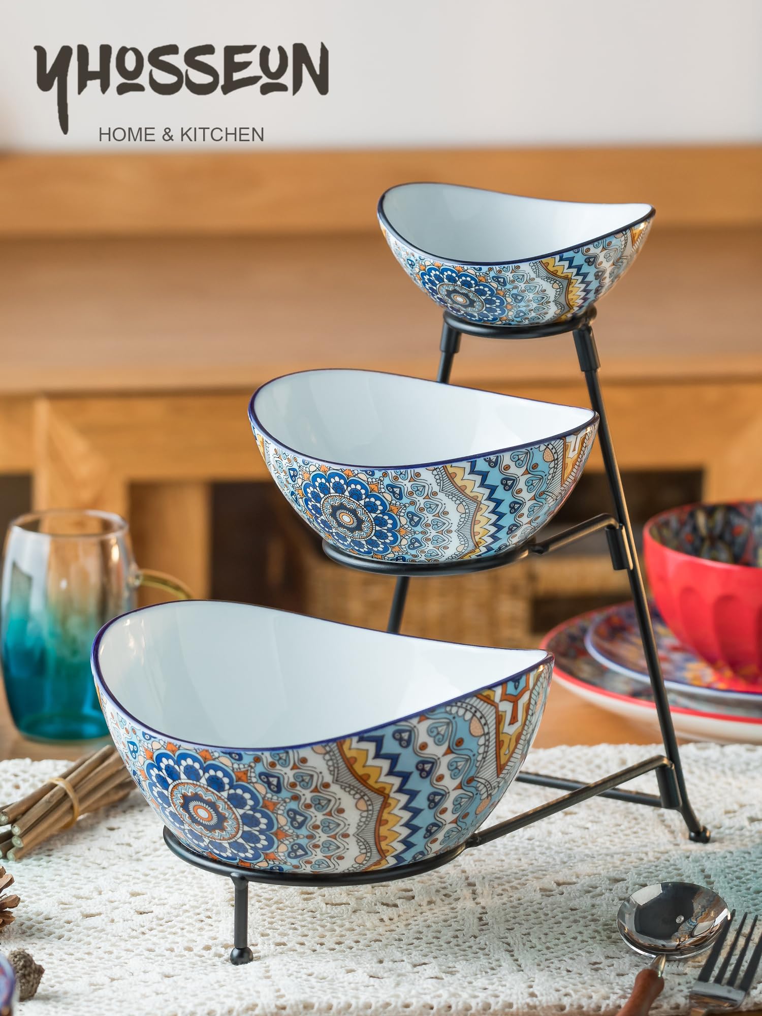 YHOSSEUN vertical display saves table space while impressing guests.