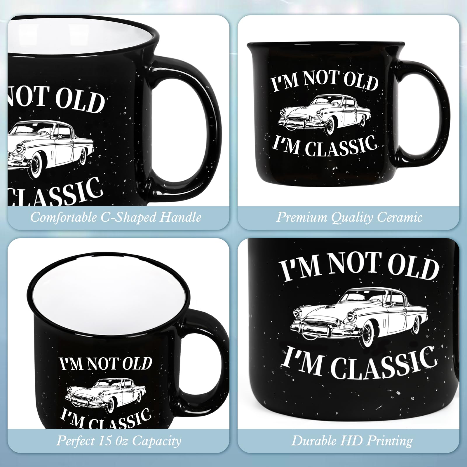 YHRJWN 15 Oz ceramic mug for generous coffee servings.