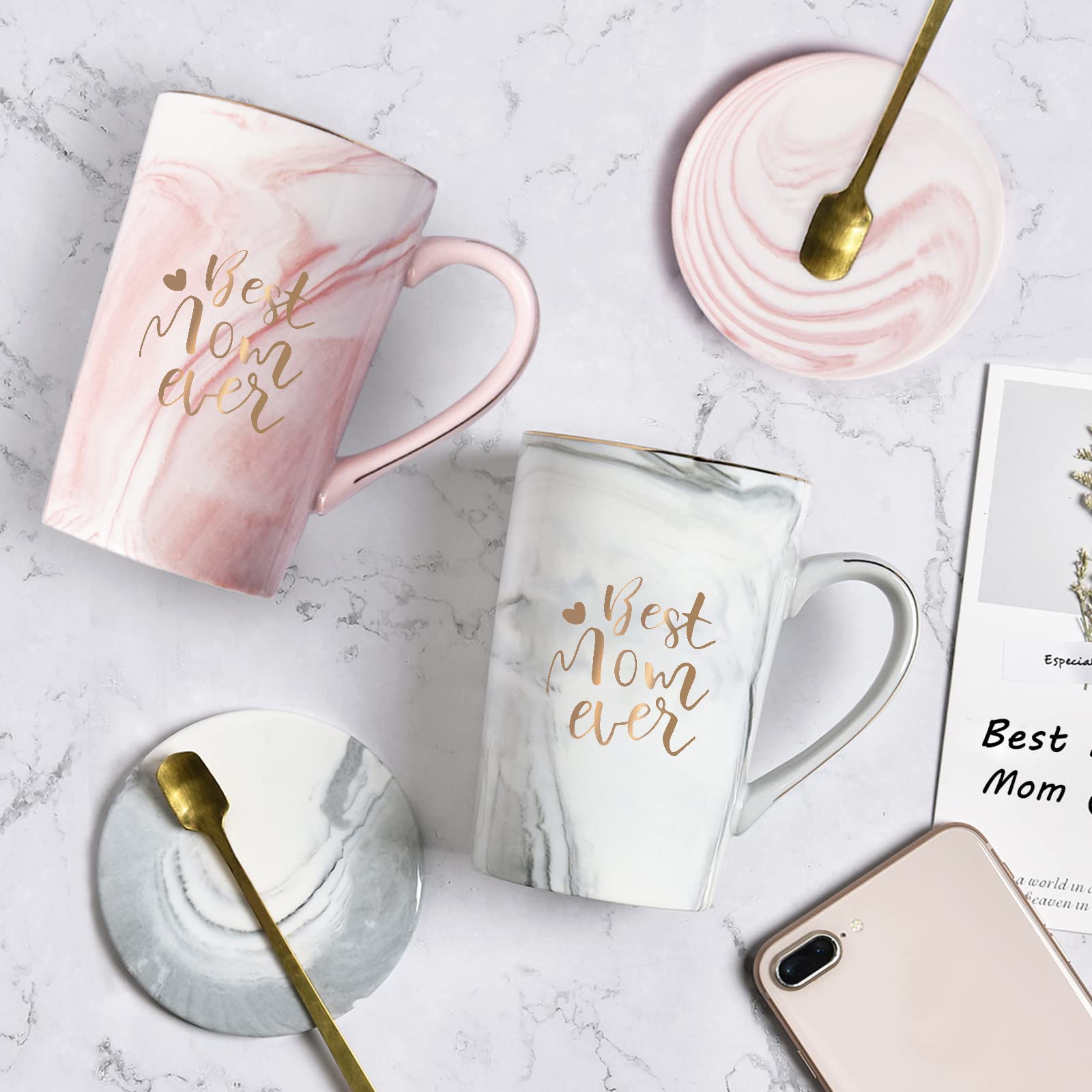 YHRJWN Best Mom Ever mug gray, steaming coffee elevates daily moments