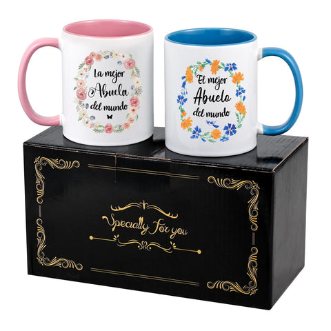 YHRJWN gift-ready mug duo for grandparents, ideal for holidays