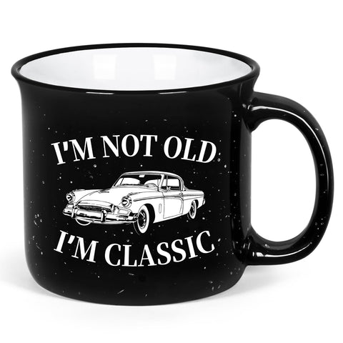YHRJWN Grandpa Mug featuring I'm Not Old I'm Classic, great for daily coffee humor.