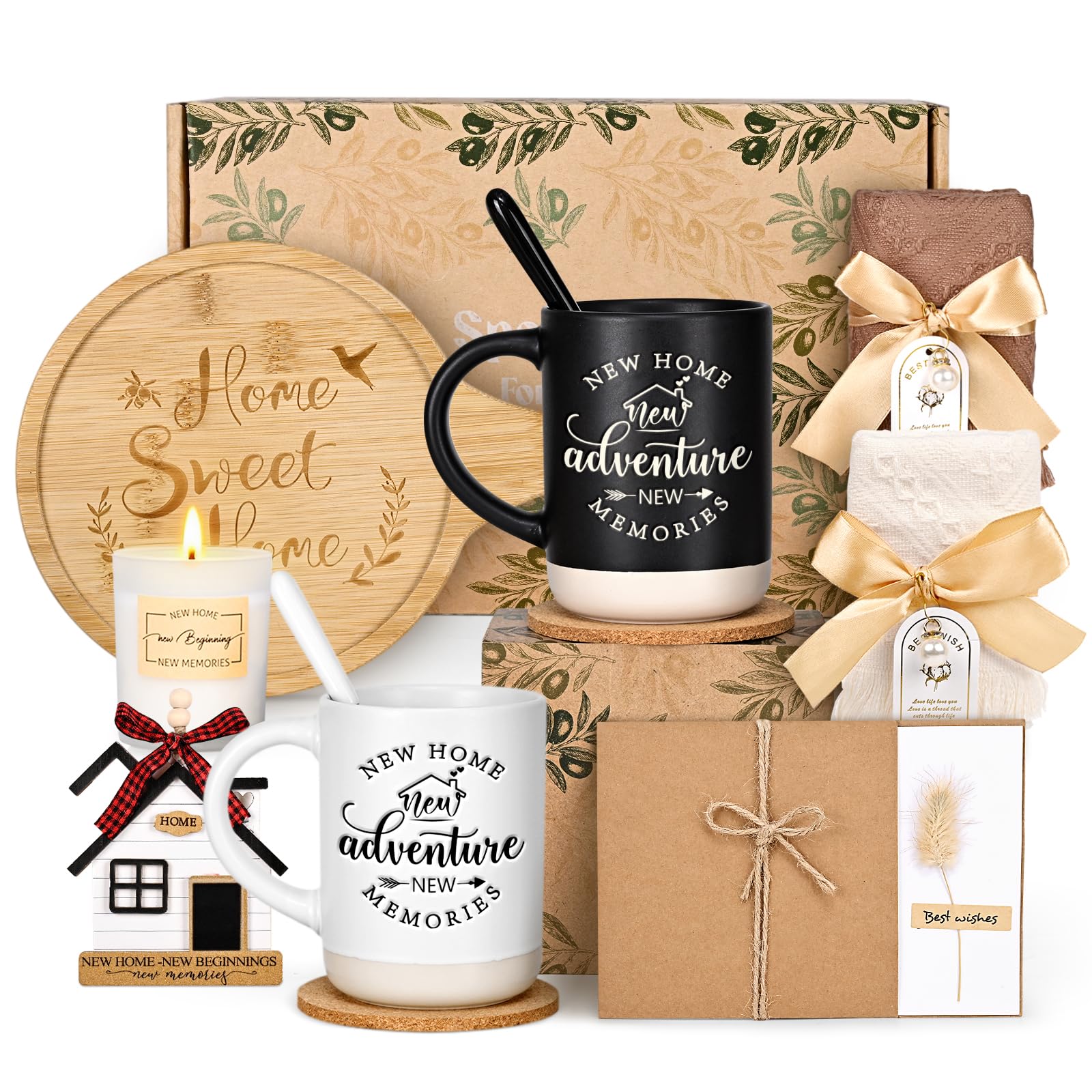 YHRJWN housewarming gift box opened, a curated welcome set for celebrating a new home.
