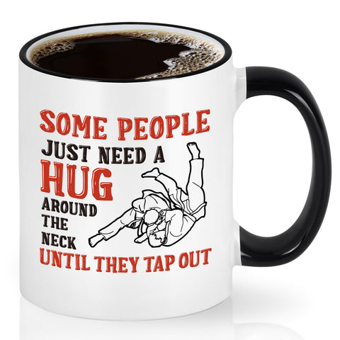 YHRJWN Jiu Jitsu gift coffee mug, ideal for teammates to share training breaks.