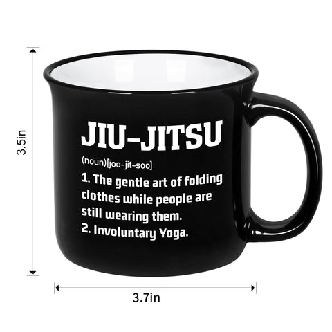YHRJWN jiu-jitsu gift mug black finish fits modern kitchen style.