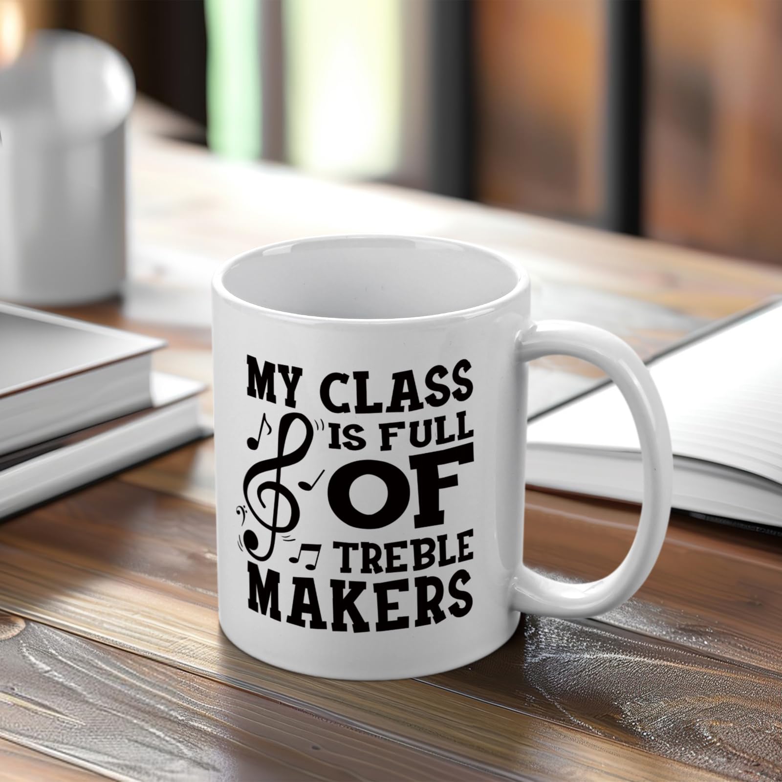 YHRJWN Treble Makers mug in coffee scene for morning routines