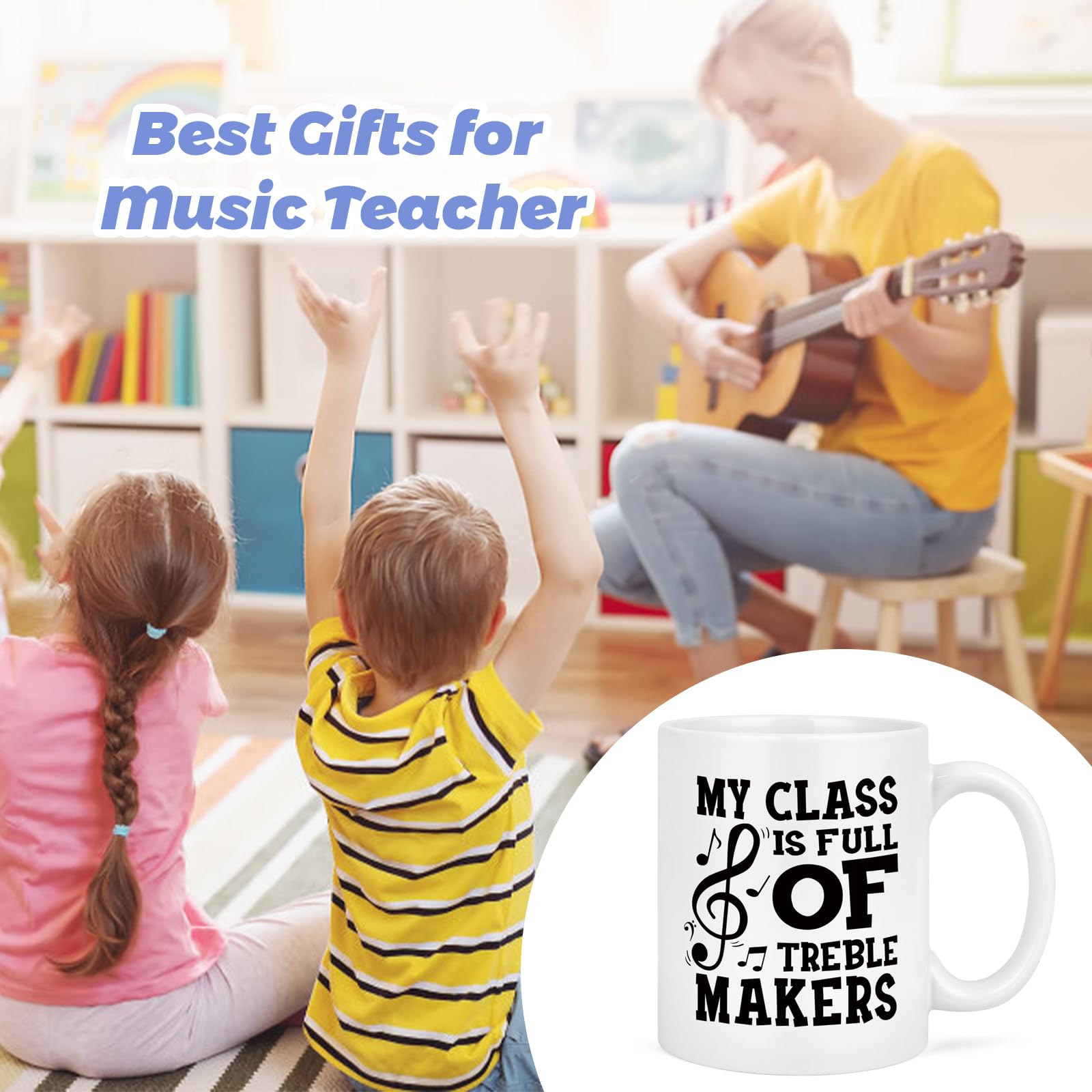 YHRJWN Treble Makers mug side view with ergonomic handle for daily use