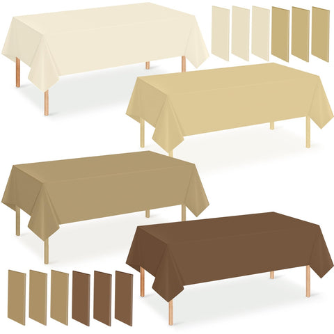 YIDAKO brown disposable tablecloth with gradient colors enhances fall party decor.