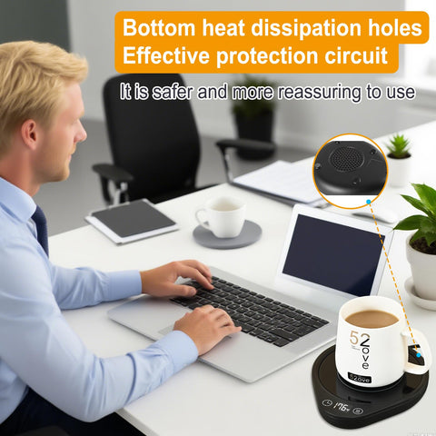 Yidirhk coffee mug warmer in use on a desk for everyday warmth