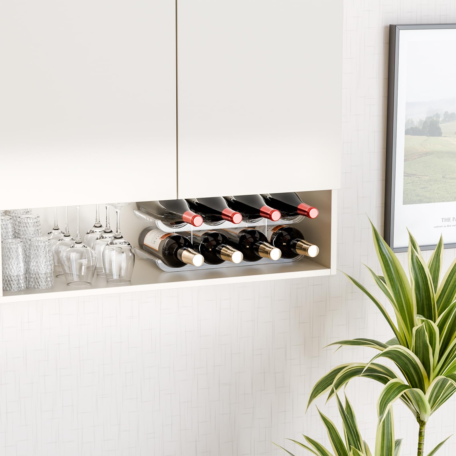 Yieach baked acrylic wave design adds elegance and bottle stability.