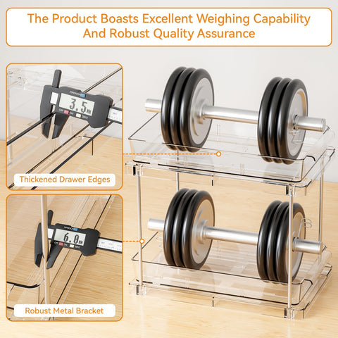 Yieach clear acrylic design lets you see cosmetics and medicines at a glance.