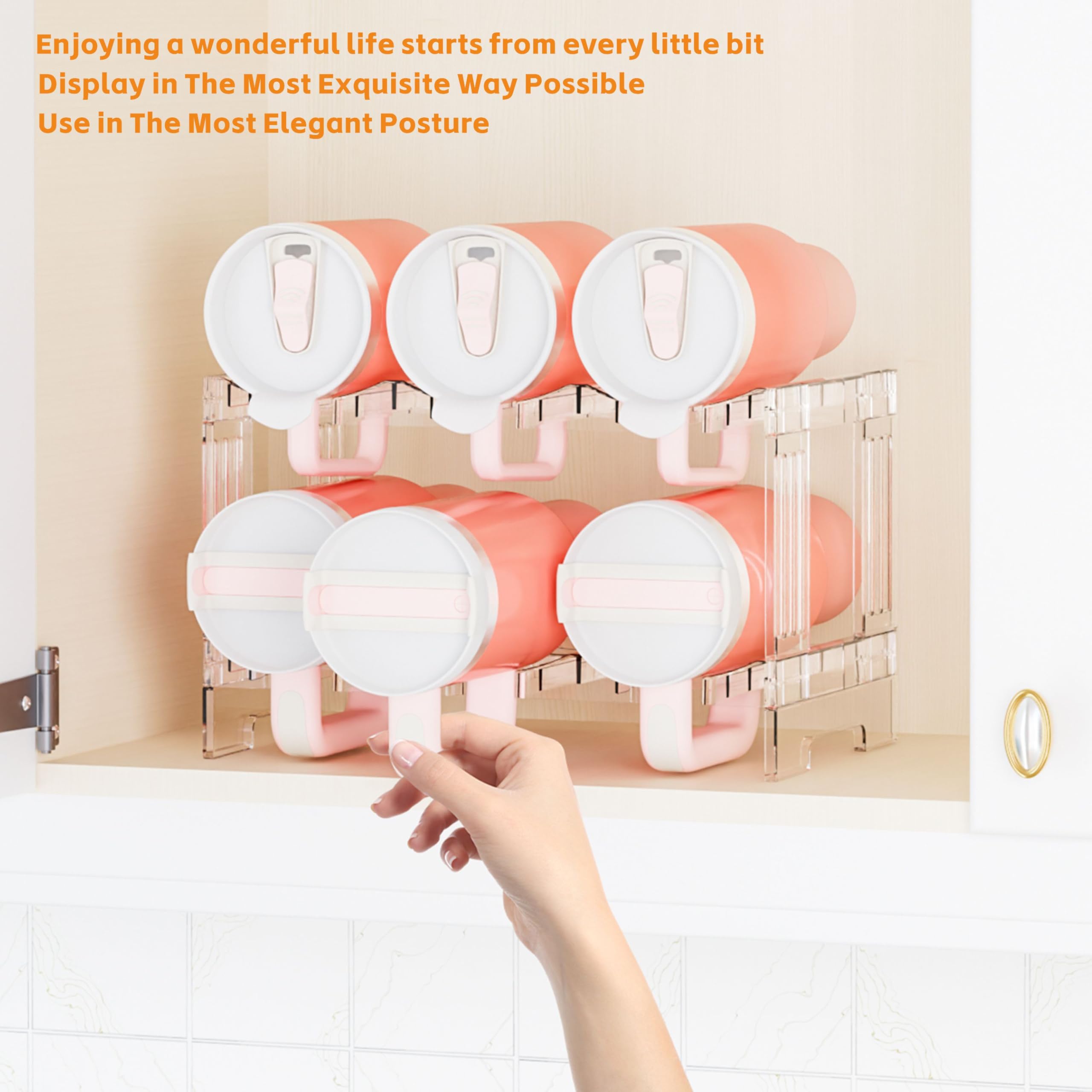 Yieach cup holder with handle groove keeps tall cups secure and accessible