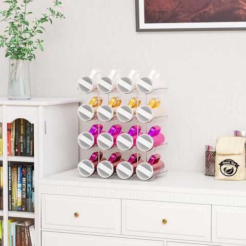 Yieach curved groove shelf holds bottles securely and prevents rolling