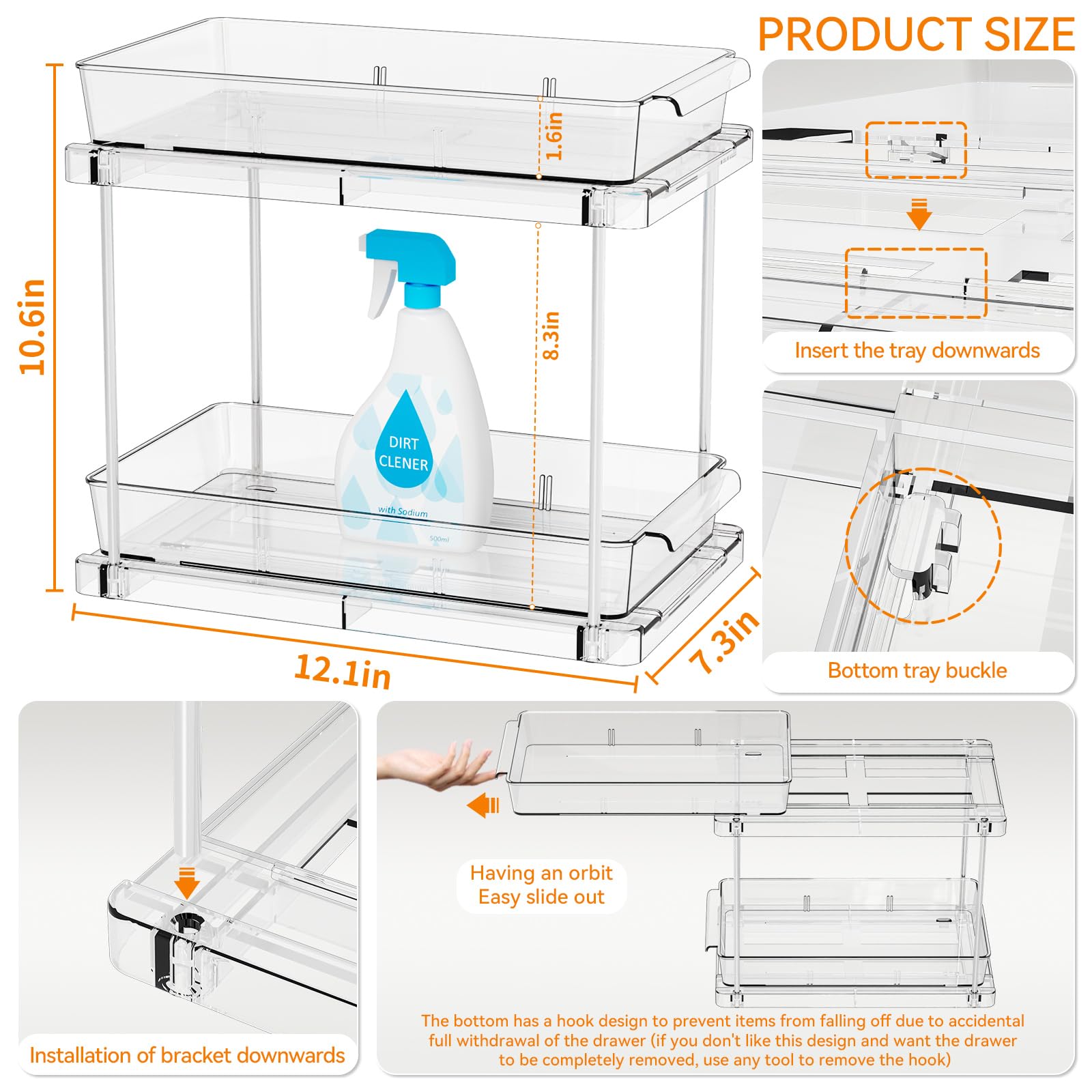 Yieach curved handle design for easy pulling and safer operation.