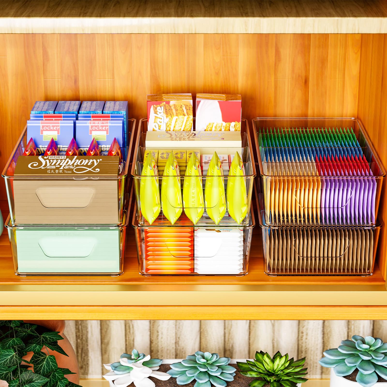 Yieach stackable design maximizes shelf space in pantry or fridge.