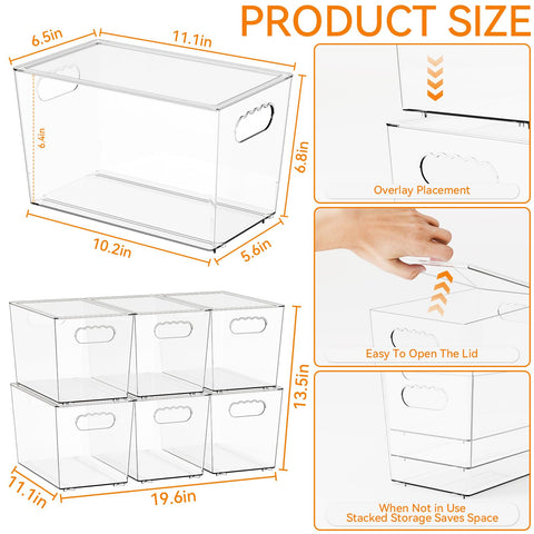 Yieach fridge bin with handle for easy access and space-efficient storage