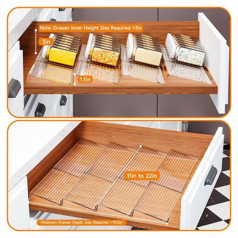 Yieach horizontal spice organizer keeps jars easy to scan