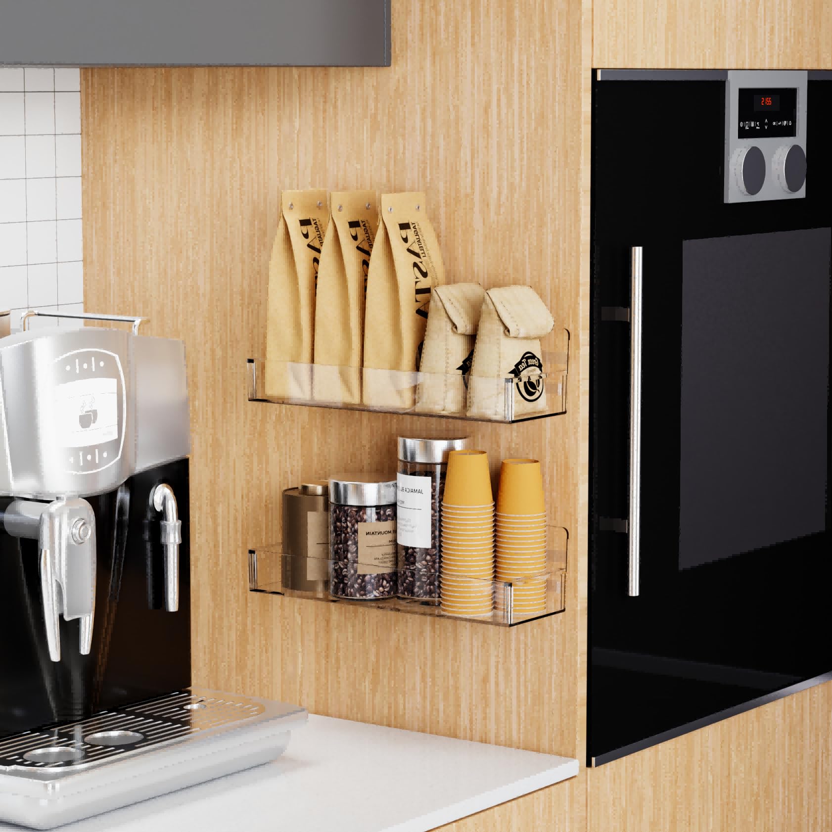Yieach kitchen pantry spice storage keeps jars within reach