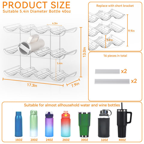 Yieach large compartment tumbler tray fits wide mouth cups securely