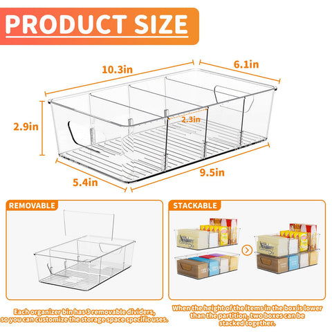 Yieach removable dividers tray keeps tea bags neatly separated and accessible.