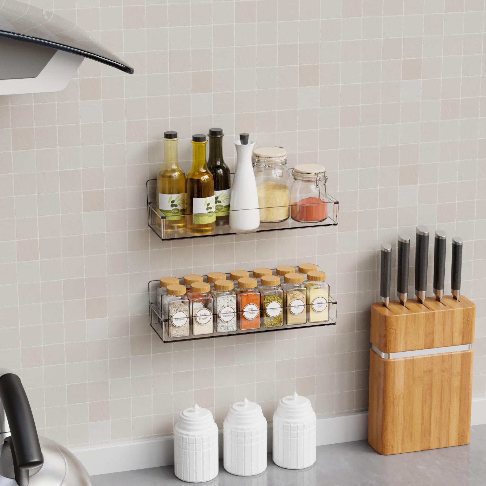 Yieach RV adhesive spice rack on wall for compact kitchen storage