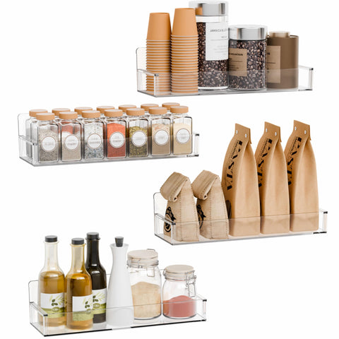 Yieach adhesive spice rack mounted on cabinet door for space-saving organization
