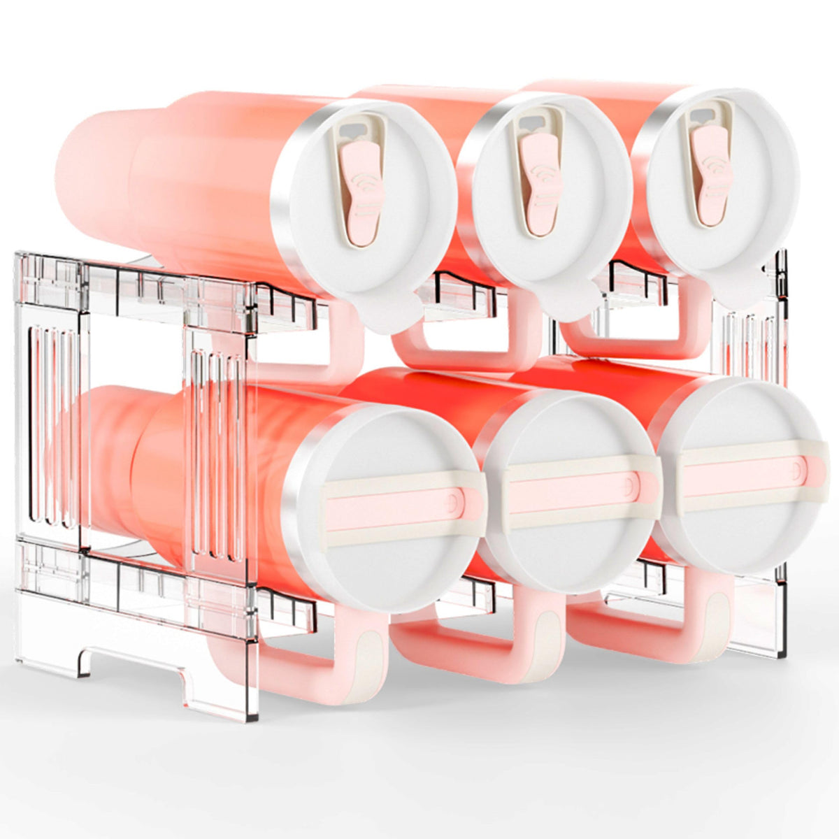 Yieach stackable cup and bottle organizer for space-saving two-tier storage