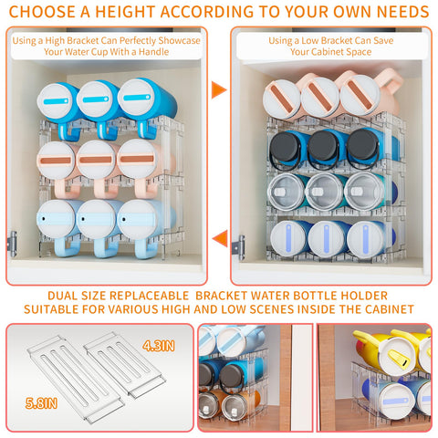 Yieach Stackable Cup Organizer installed without tools for quick setup.