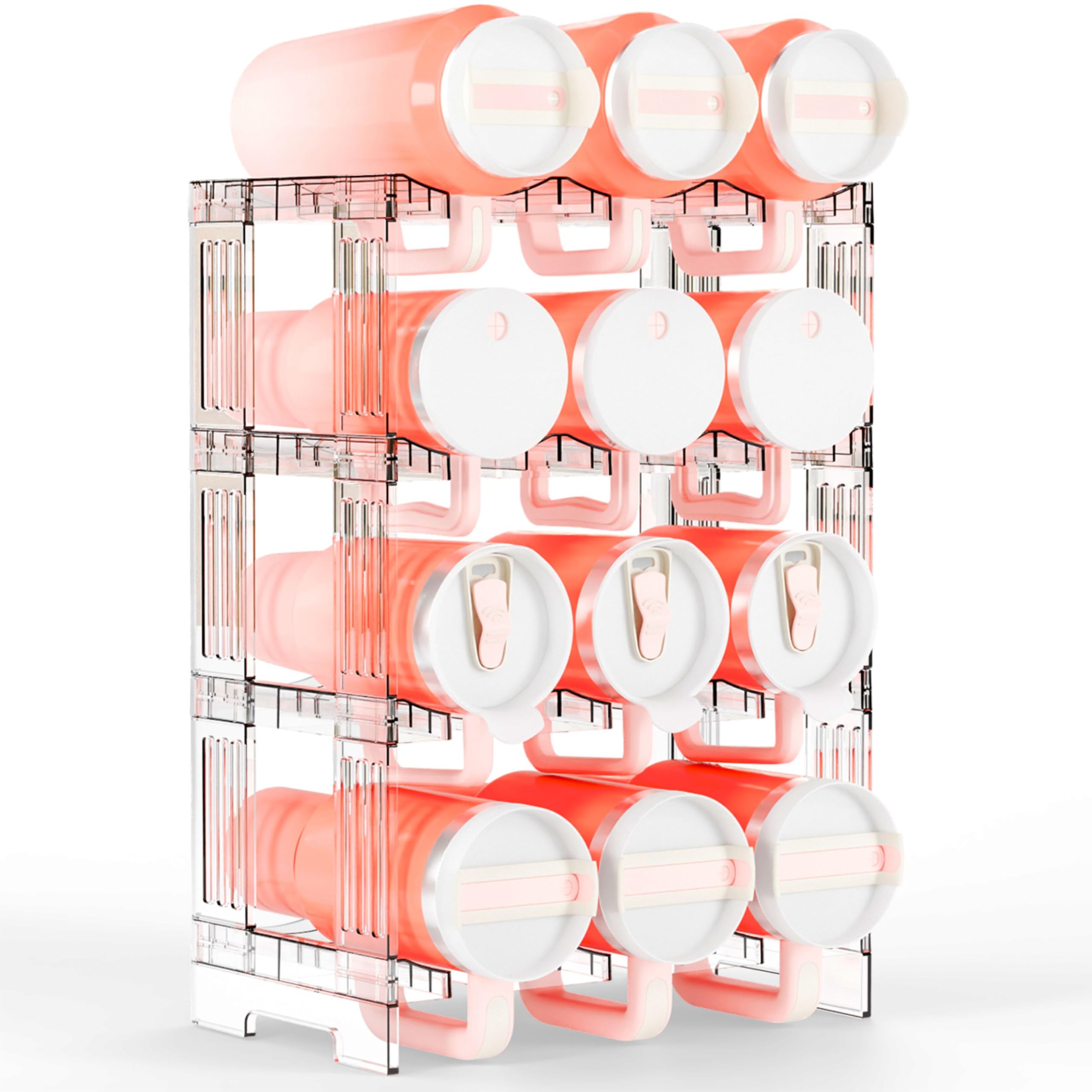 Yieach Stackable Cup Organizer with two-height options for flexible storage.