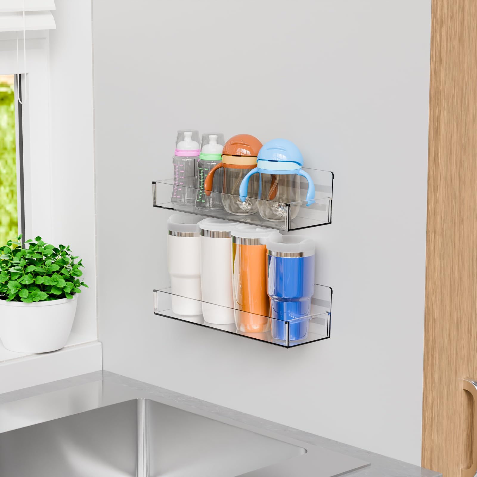 Yieach transparent spice organizer blends with kitchen decor