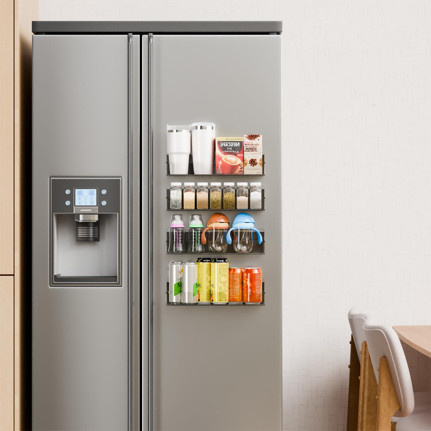 Yieach wide 11-5in spice rack provides easy access while cooking