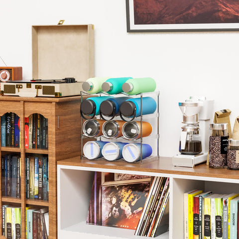 Yieach storage solution holding wine and cans in a tidy bar area