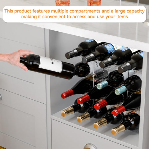 Yieach wine bottle holders prevent rolling and improve display.