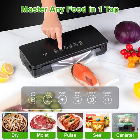 Five modes on YIERRY sealer enable dry, moist, pulse, seal, and canister use
