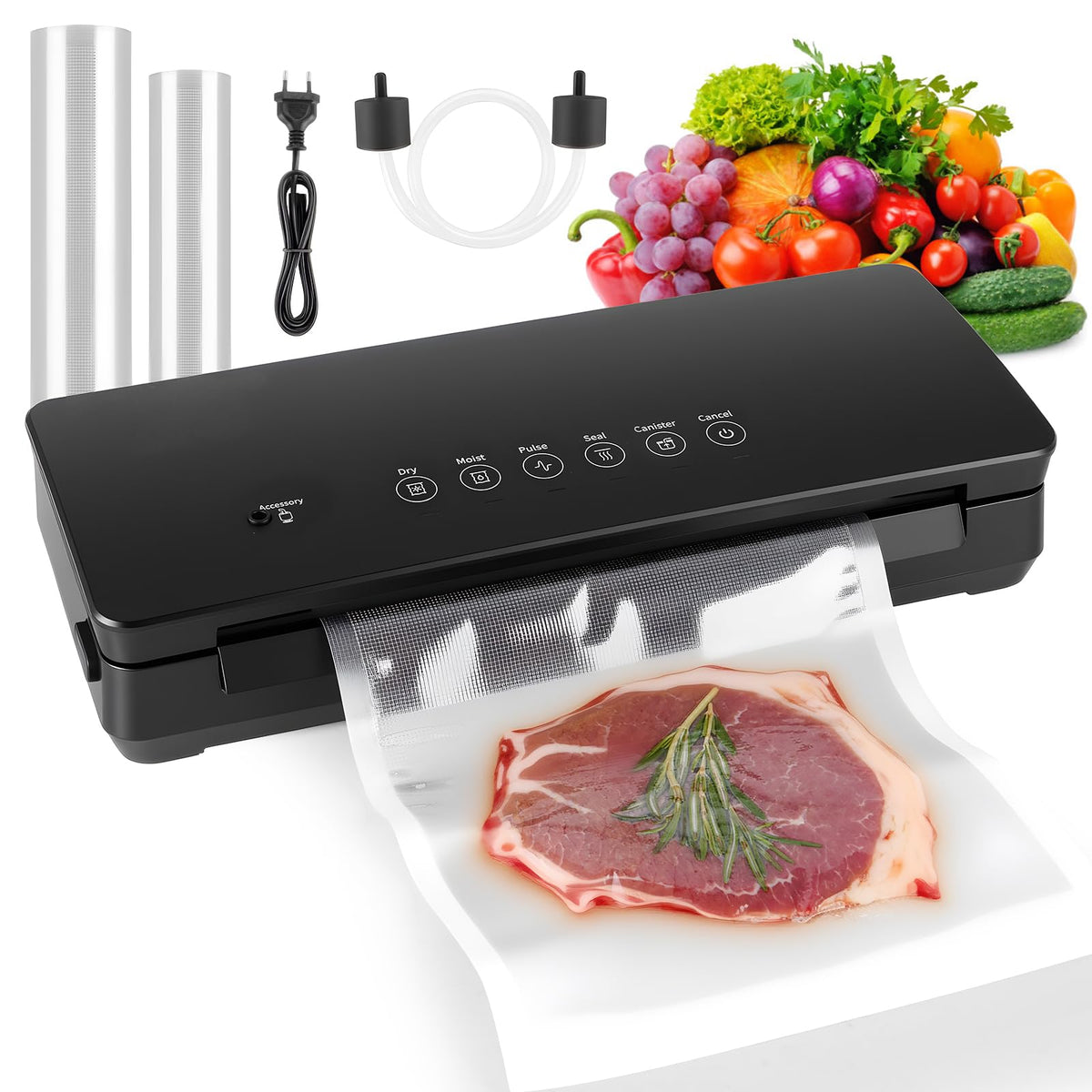 YIERRY 120W vacuum sealer demonstrates quick freshness lock for extended storage