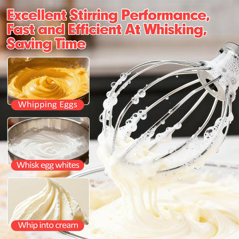 YIFOCUS dishwasher-safe stainless whisk cleans quickly after baking.