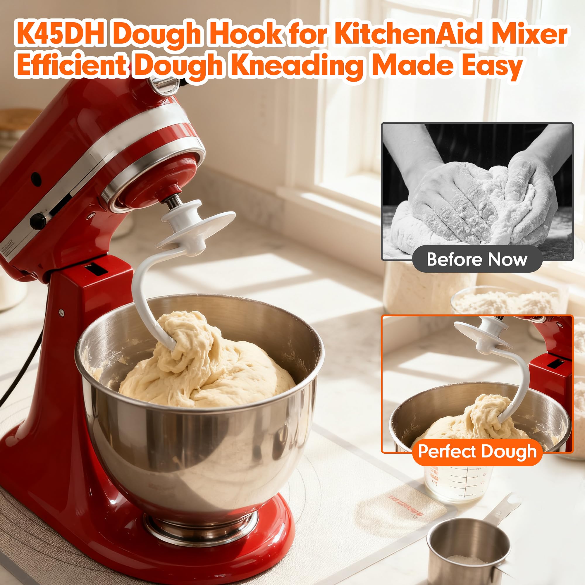 YIFOCUS dough hook for bread and pizza dough delivers consistent mixing