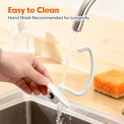 YIFOCUS dough hook stays clean with quick rinse under water