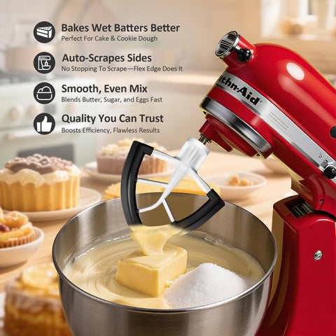 YIFOCUS Flex Edge Beater compatible with K45SS and KSM series for KitchenAid.