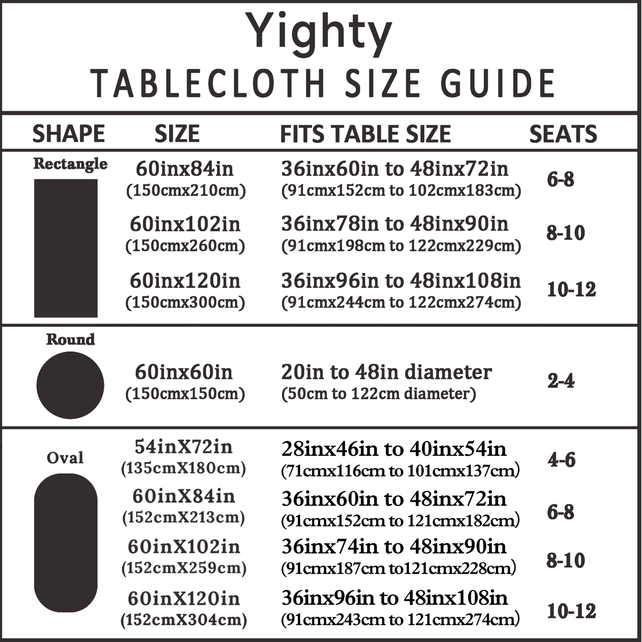 Durable, soft polyester Yighty Christmas tablecloth designed for holiday use