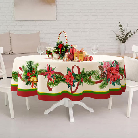 Easy-clean feature: wipe spills on Yighty Christmas tablecloth, machine washable