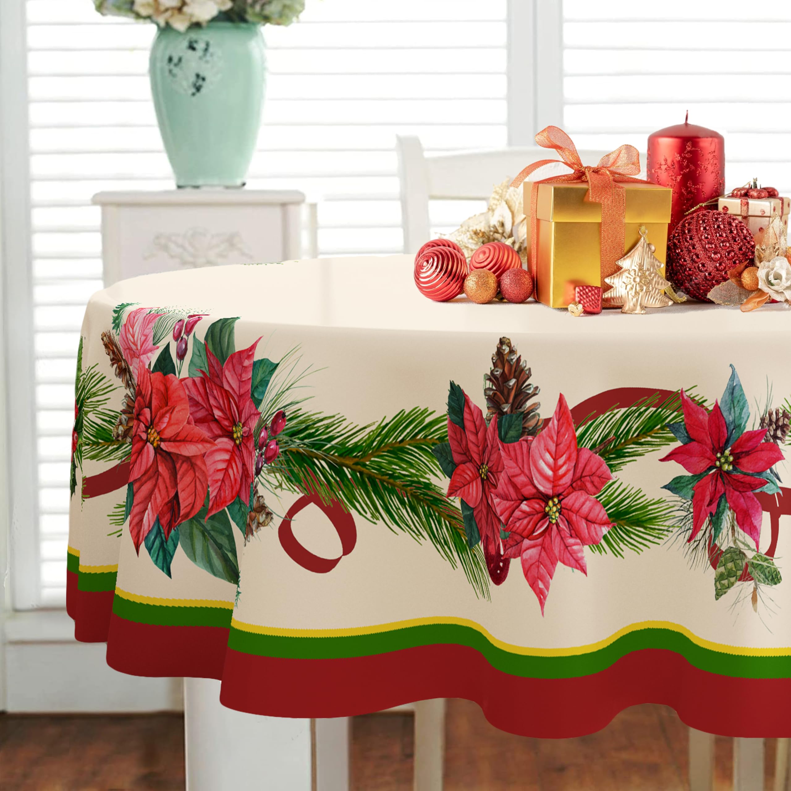 Wrinkle-resistant Yighty oval tablecloth design for quick holiday setup