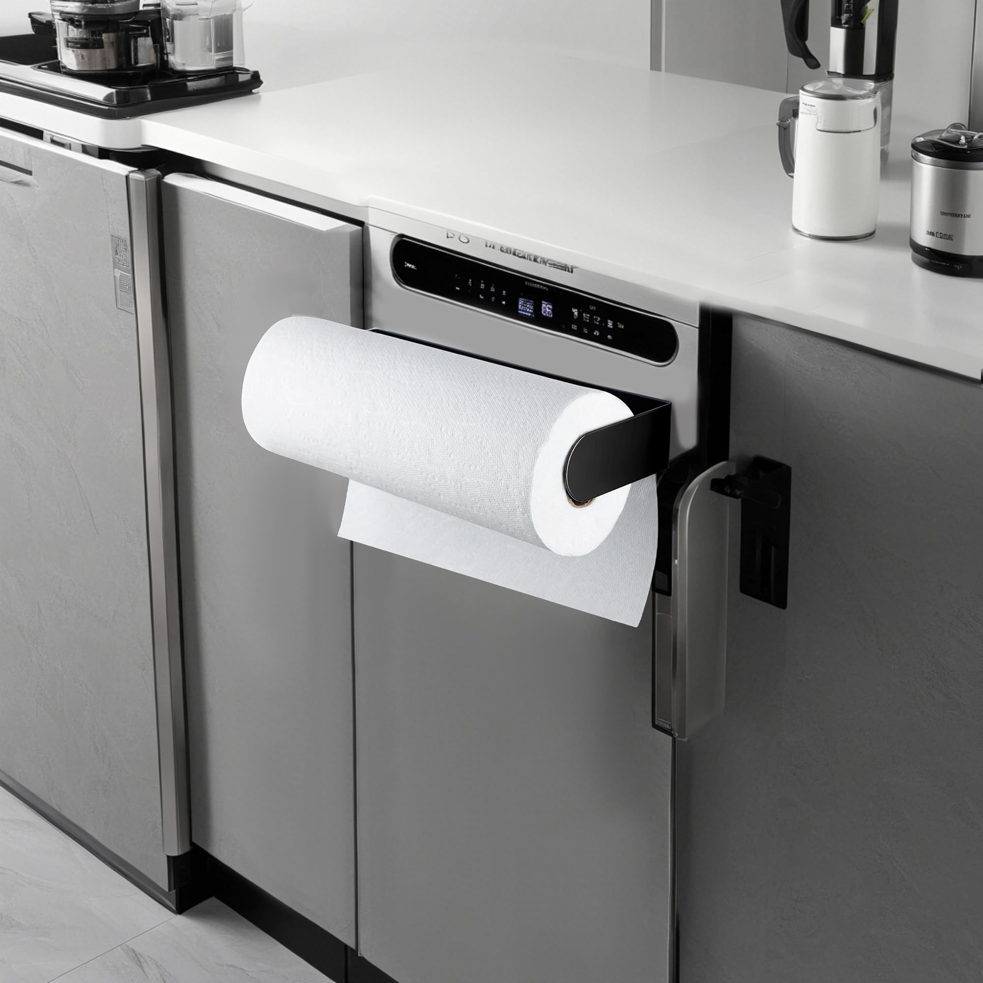 YIGII magnetic holder on workspace keeps towels within reach during tasks.