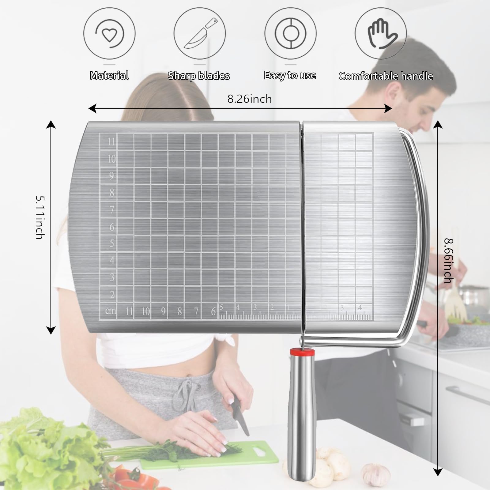 YIHAOSSING cheese slicer with anti-slip pads stabilizing use
